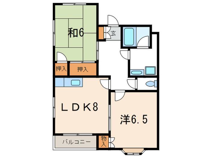 メルベーユ本山(2LDK/2階)の間取り写真