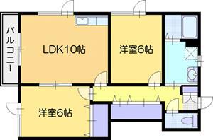 クラシックMS(2LDK/2階)の間取り写真