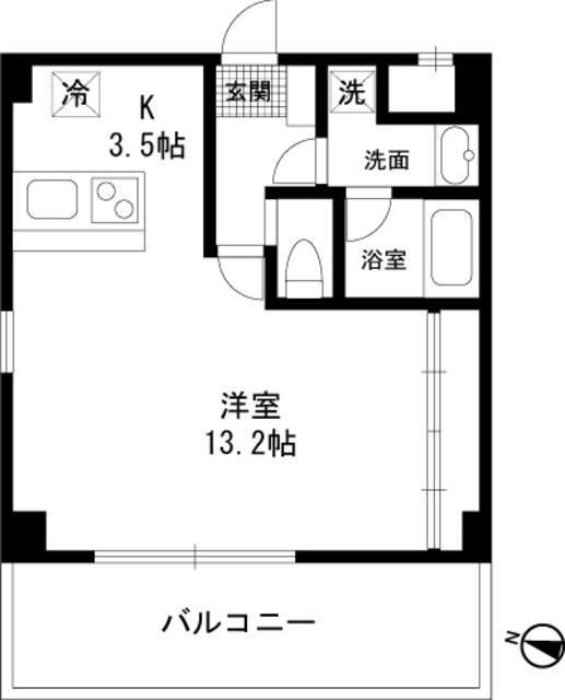 OZ-COURT(1K/2階)の間取り写真