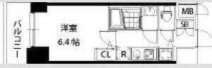 S-RESIDENCE江坂(1K/3階)の間取り写真