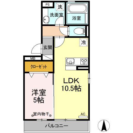 リシェスSERI II(1LDK/3階)の間取り写真