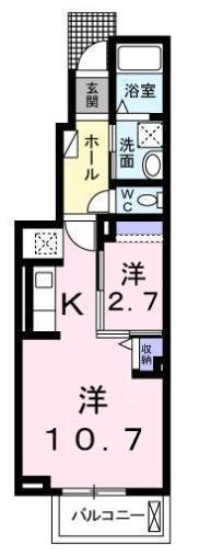 リライフ II(1K/1階)の間取り写真