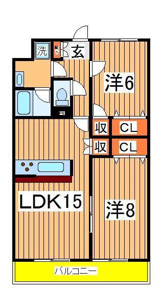 コーポラスMASUDA2番館(2LDK/1階)の間取り写真