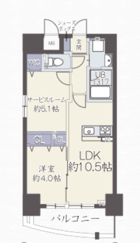 イルミナグランデ(1SLDK/7階)の間取り写真