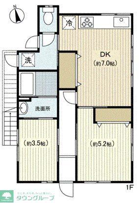 アークII(2DK/1階)の間取り写真
