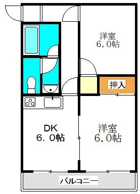 プラザ森ノ宮(2DK/2階)の間取り写真