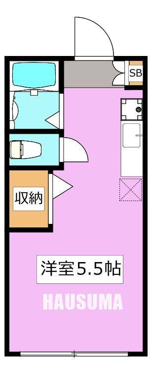 オリンピアハイツ(ワンルーム/1階)の間取り写真