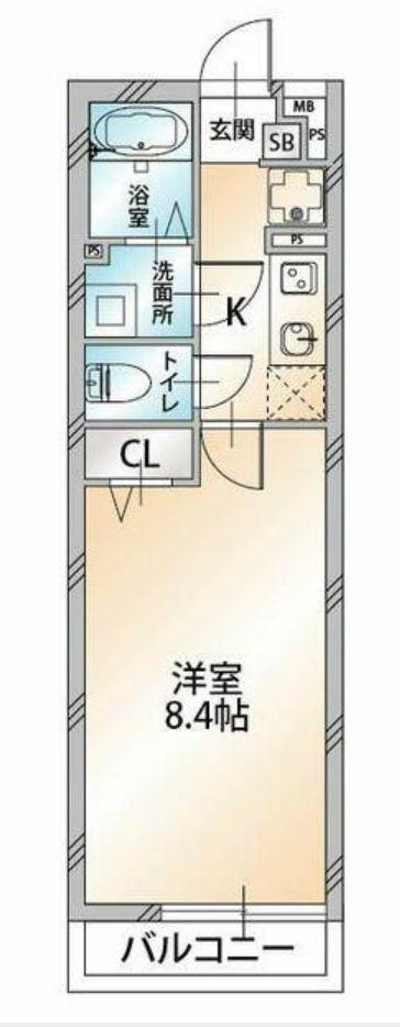 ハビテ花小金井II(1K/3階)の間取り写真