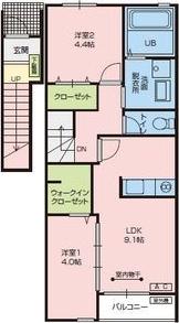 グランデ ブリリア(1SLDK/2階)の間取り写真