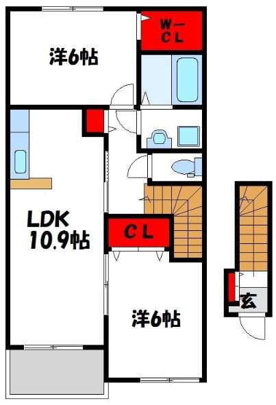 デイジー MI(2LDK/2階)の間取り写真