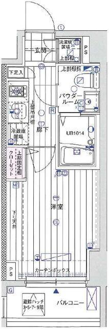 メインステージ南品川(1K/10階)の間取り写真