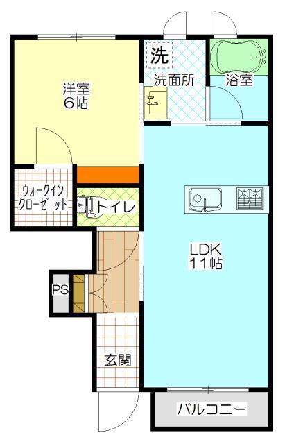 シャーメゾンカーサ(1LDK/1階)の間取り写真