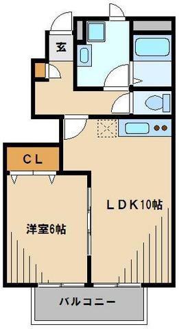 アムールセンタービレッジ1(1LDK/1階)の間取り写真