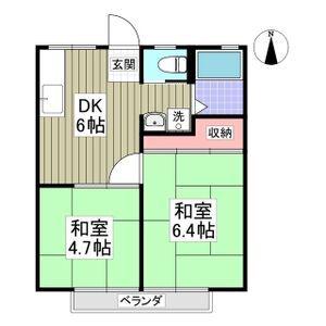サンシティハイツ北本(2DK/2階)の間取り写真