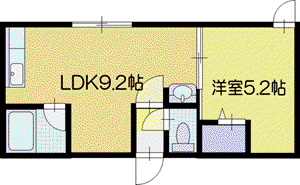 レジデンス88(1LDK/1階)の間取り写真