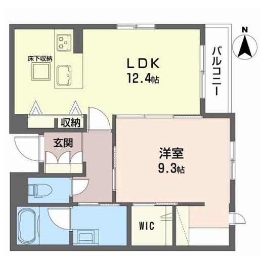 シャーメゾン有栖川(1LDK/2階)の間取り写真
