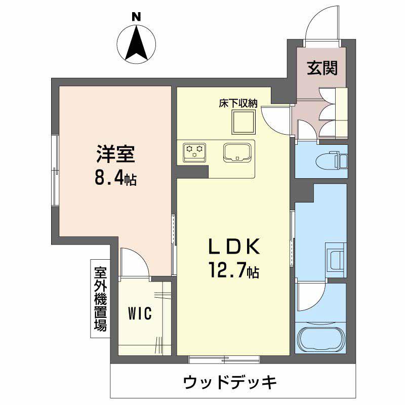 グランコート北浦(1LDK/1階)の間取り写真