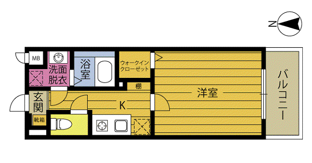 CREA COURT ISHIGAKI イースト(1K/5階)の間取り写真