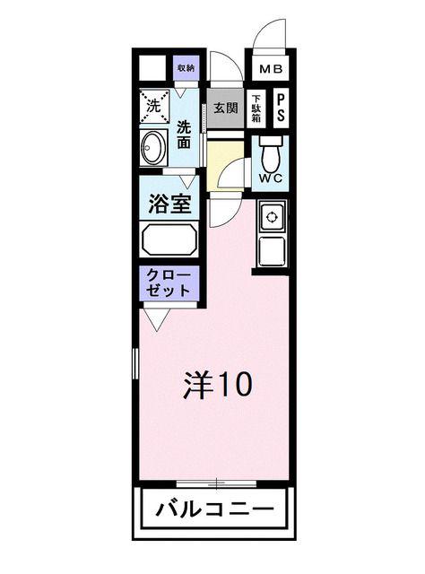トゥールモンド(ワンルーム/2階)の間取り写真