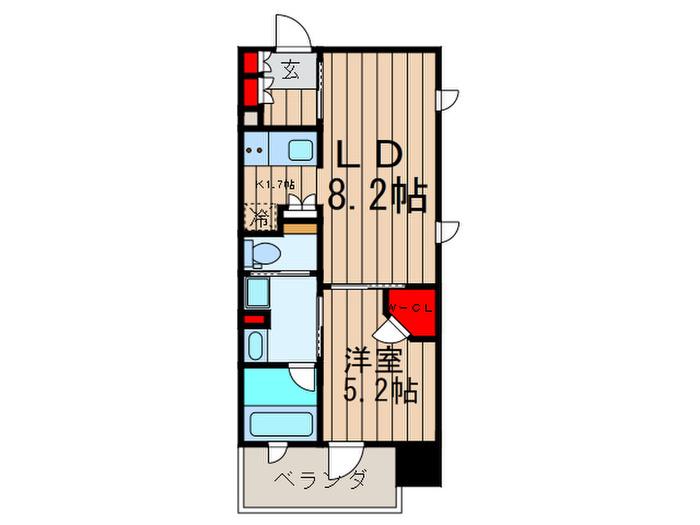 パークアクシス心斎橋(1LDK/3階)の間取り写真