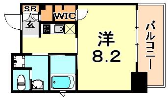 レジディア神戸元町(1K/7階)の間取り写真