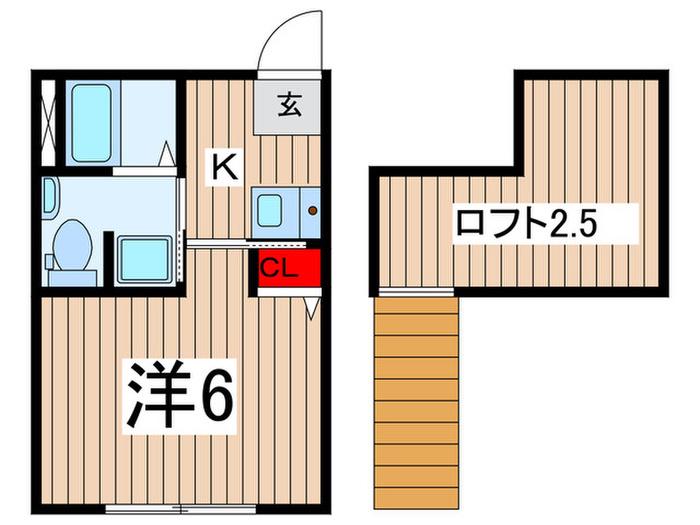 グランアッシュ(1K/1階)の間取り写真