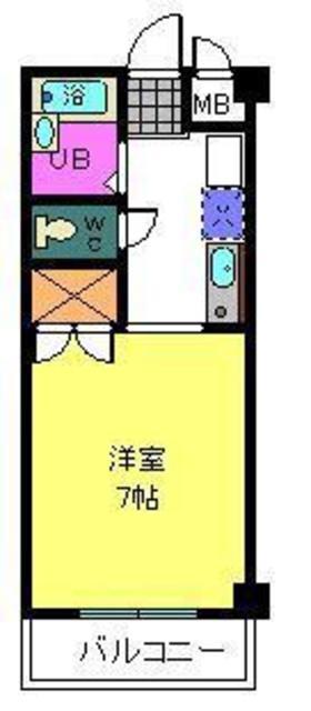 クレストコート新金岡(1K/2階)の間取り写真