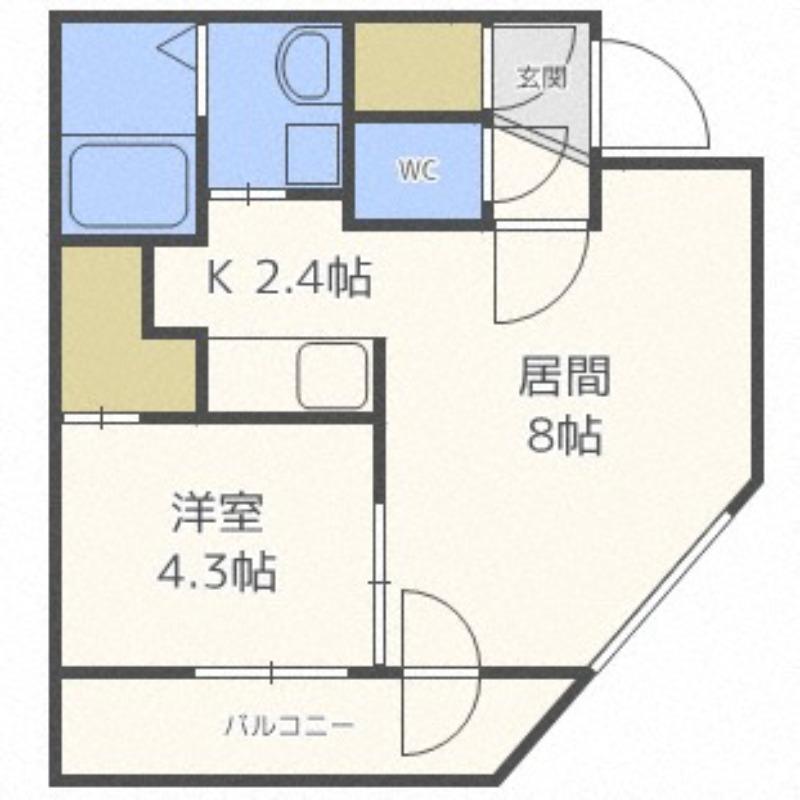 ルナポーザ(1LDK/1階)の間取り写真