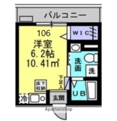 ラ・カーサ・ヴィータ(ワンルーム/1階)の間取り写真