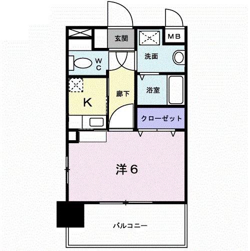 ハイネタウン箱崎(1K/4階)の間取り写真