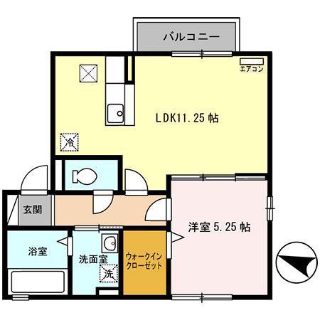 ペシュール田屋町(1LDK/1階)の間取り写真