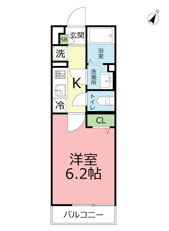 リブリ・パルク朝日町(1K/1階)の間取り写真
