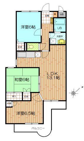 スピティ葛梅(3LDK/3階)の間取り写真