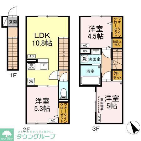 セレスティア柴又IV(3LDK/3階)の間取り写真
