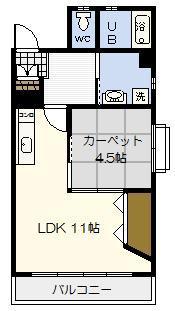 カーサヴェルデ(1LDK/3階)の間取り写真