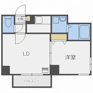 レジディア桑園(1LDK/9階)の間取り写真
