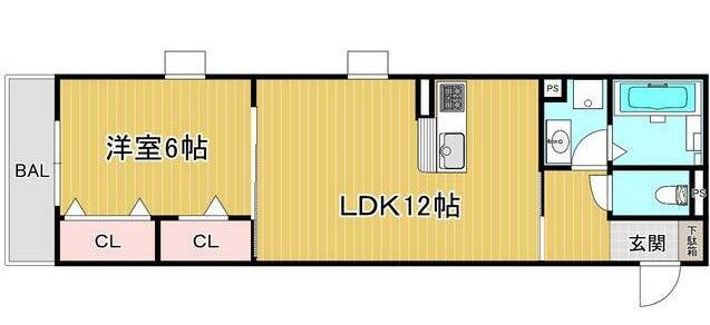 ミレ・パルク長町(1LDK/1階)の間取り写真