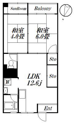 ダイトウマンション(2LDK/5階)の間取り写真