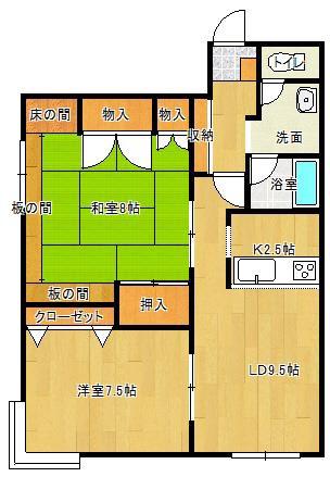 プラザユーホーム(2LDK/3階)の間取り写真