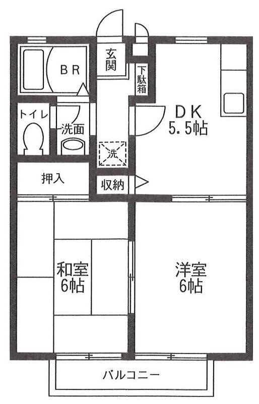 サンライフ妙蓮寺(2DK/1階)の間取り写真
