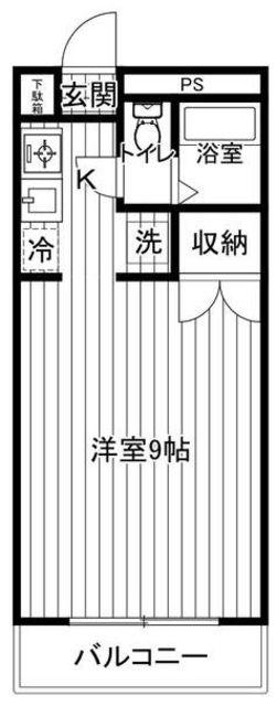 H.SマンションI(ワンルーム/2階)の間取り写真