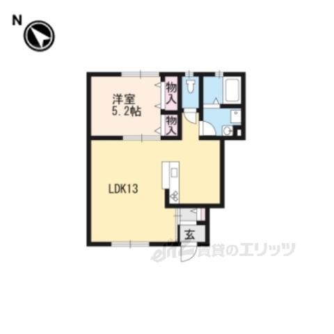 ビンゲン(1LDK/1階)の間取り写真