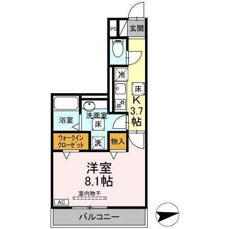 PROCEED(1K/2階)の間取り写真