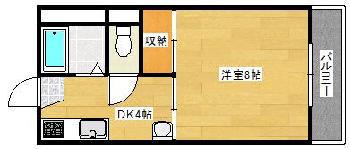 ラナイ27(1DK/1階)の間取り写真