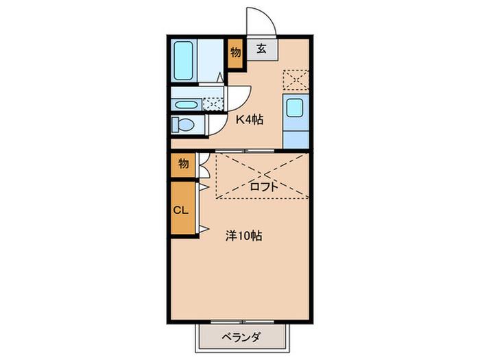 アーバンハウスI(1K/2階)の間取り写真