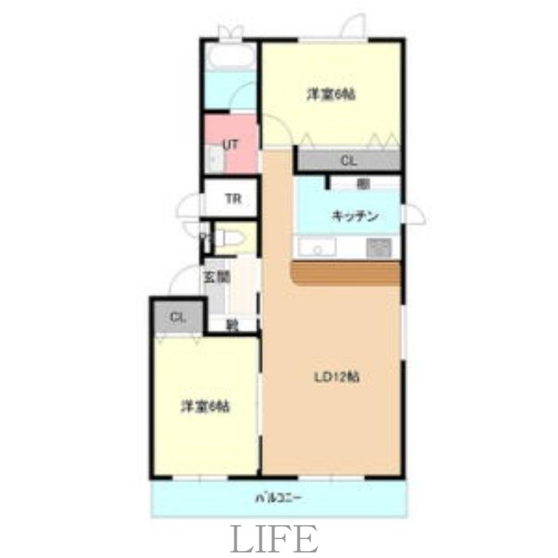 ハートヒルズ(2LDK/3階)の間取り写真