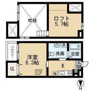KOHIMARI志賀本通コヒマリシガホンドオ(1K/2階)の間取り写真
