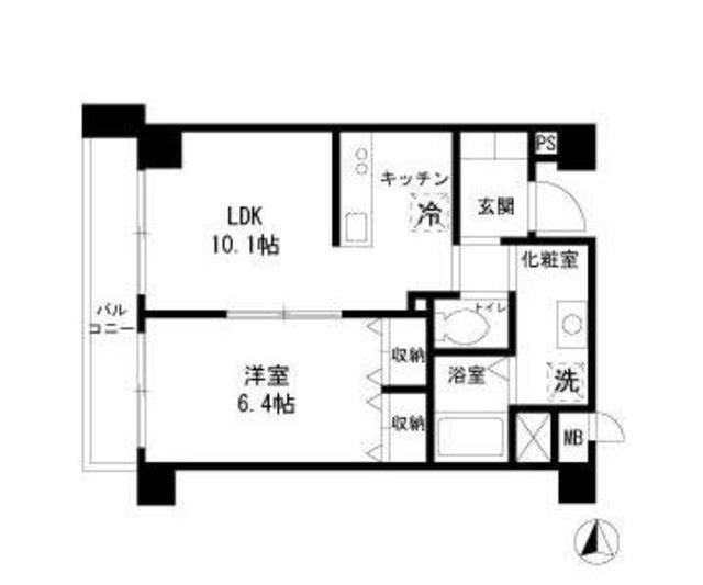 ウイングピア美園(1LDK/5階)の間取り写真