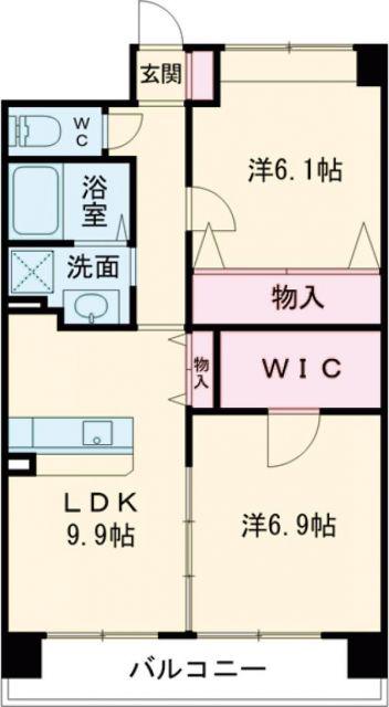 フォンターレ(2LDK/5階)の間取り写真