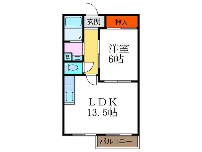 須田ハイツ(1LDK/2階)の間取り写真